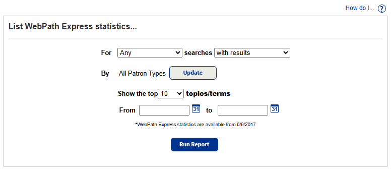 Generate a WebPath ExpressStatistics report